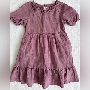 Cat & Jack Girls Lilac Purple Eyelet Tiered Dress size 6/7